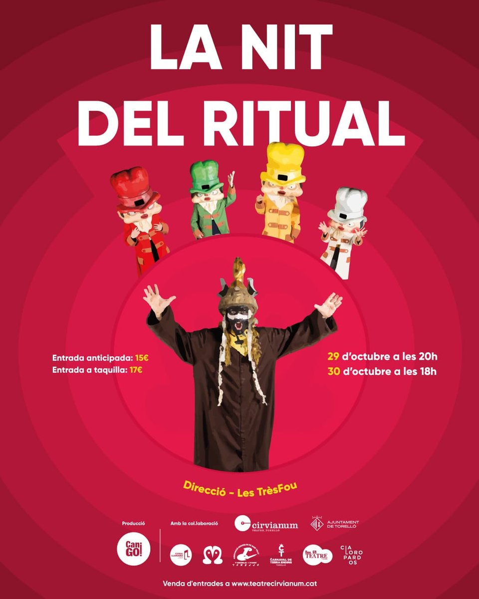 lacanigo's tweet photo. Esteu preparats per descobrir què va passar la nit on tot va començar? 

Els propers 29 i 30 d'octubre vine al Teatre Cirvianum i, junts, encetem els actes de celebració del 25è Pullassu! 

Serà màgic! T'ho perdràs? 

Entrades a https://t.co/hhcTVnrYpI

@LesTresfou @llorianajove https://t.co/jwwr3rlMQ4