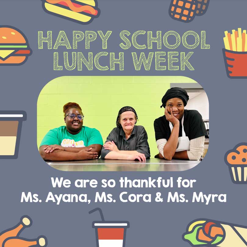 We are closing out the week with a big THANK YOU to Ms. Ayana, Ms. Cora, and Ms. Myra preparing our delicious cafeteria food! <a href="/CNSWCPSS/">WCPSS Child Nutrition</a> 🍕🥛🍏