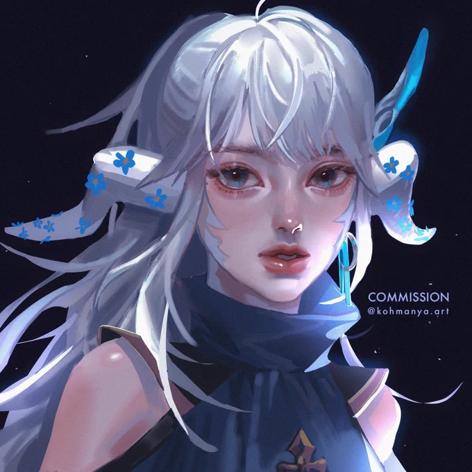 A headshot commissioned by @/aruuri #headshot #commission #girl 