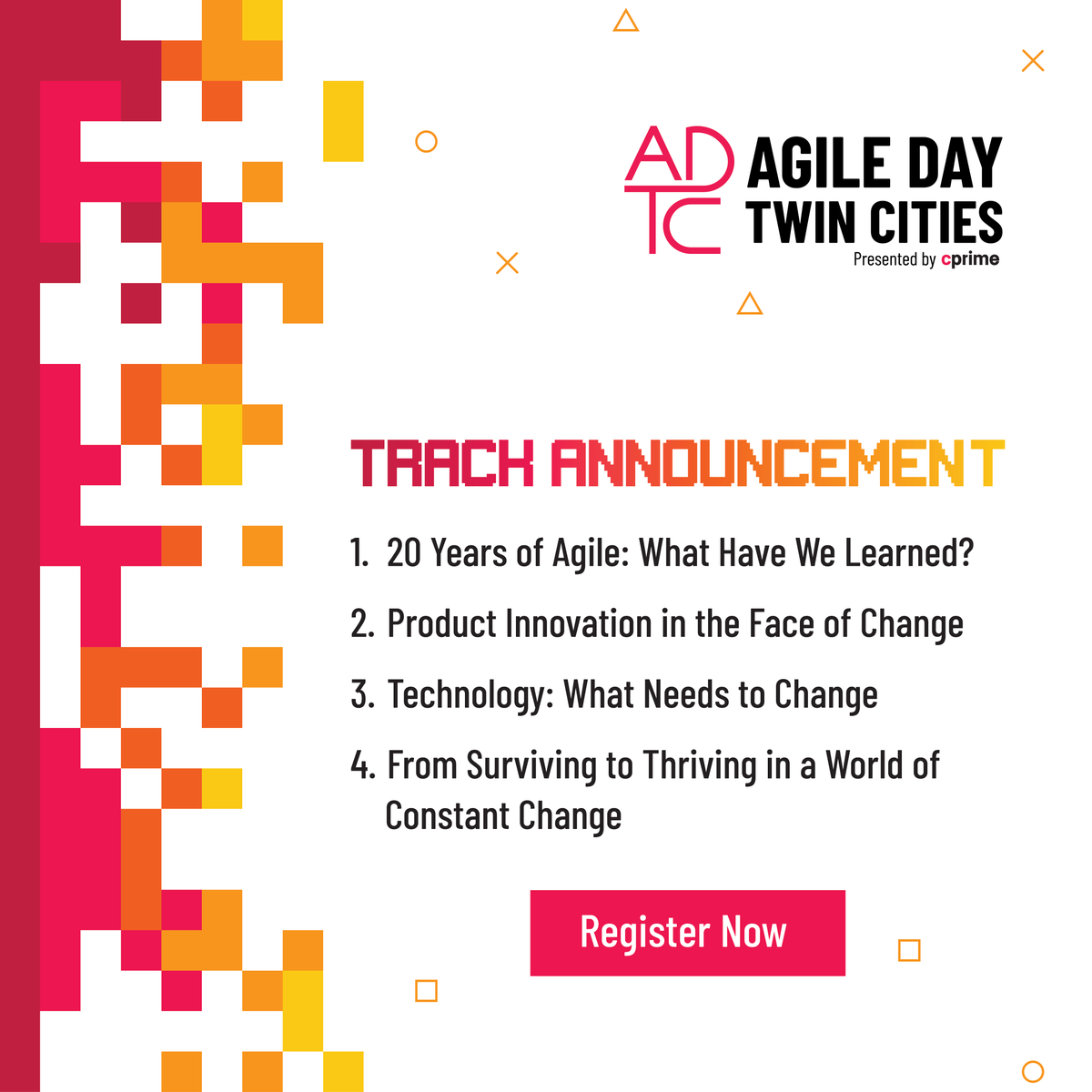 Make change your competitive advantage. Register for Agile Day Twin Cities 2022 to explore how industry experts and practitioners are adapting to change in their day-to-day work &amp; how change impacts the people in our product ecosystems: ow.ly/Lybj50L9l4X

#ADTC2022 #ADTC