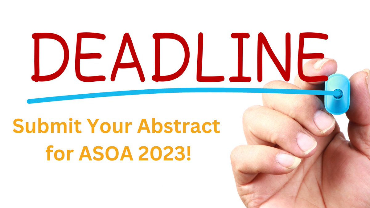 ASOAtweets's tweet photo. Today is the day! Don't miss your chance to submit your abstract for #ASOA2023!

https://t.co/mCtZ7cIReA

#practicemanagement #education #ASOA https://t.co/2OKBQrUJp9