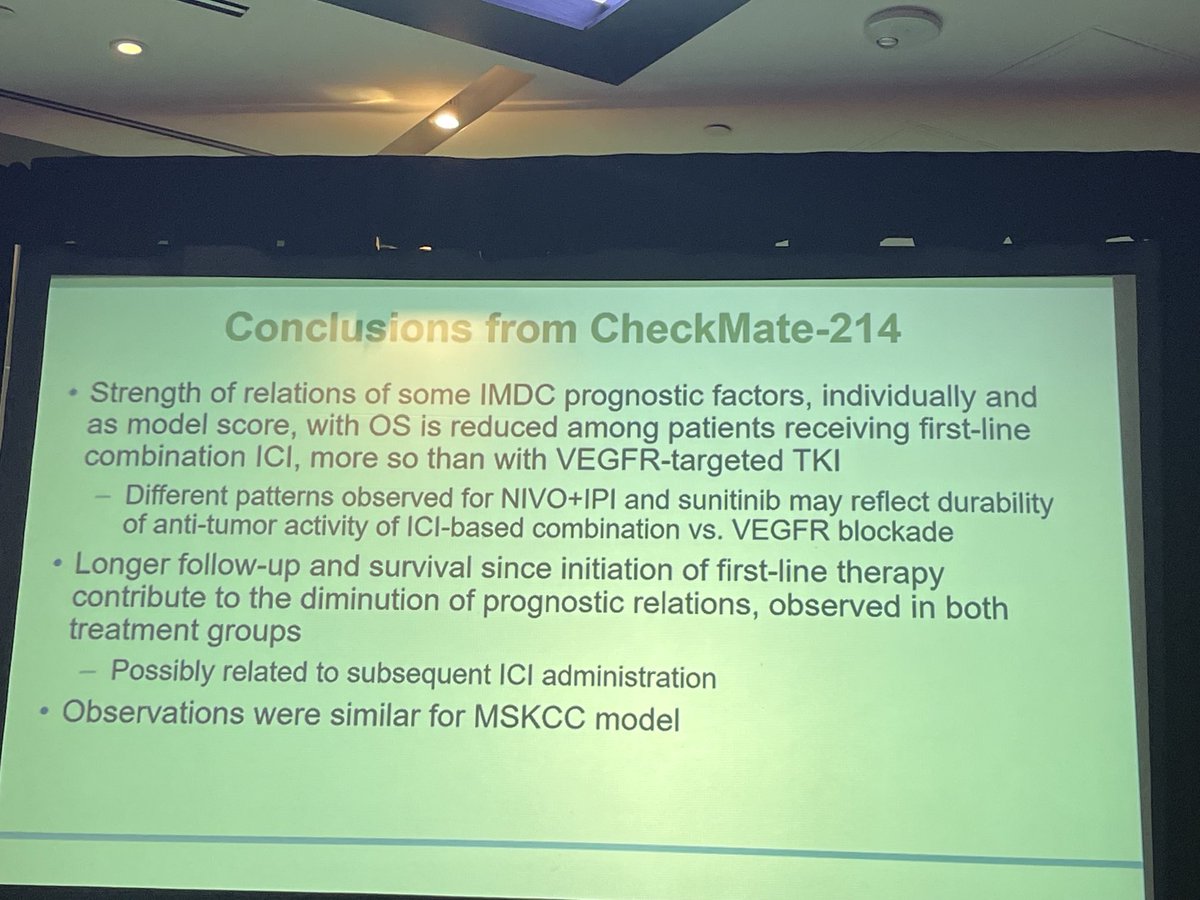 DrRanaMcKay's tweet photo. Amazing talk by β¦@Merreganβ© at the #CKCF22 meeting of the decreased applicability of the IMDC model in the modern IO era. https://t.co/LvIuicgqMN