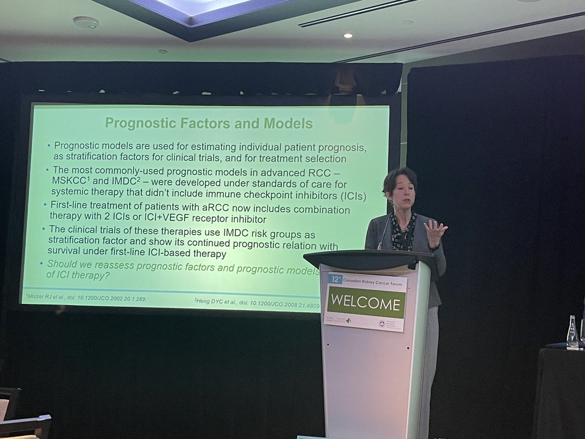 DrRanaMcKay's tweet photo. Amazing talk by β¦@Merreganβ© at the #CKCF22 meeting of the decreased applicability of the IMDC model in the modern IO era. https://t.co/LvIuicgqMN