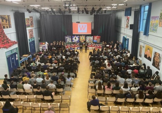 RWBAHolocaust's tweet photo. #Harvest is an annual highlight of #RWBA sch year.
The artwork & creativity of House Comps, the collective generosity evident in donations (esp. appreciated given cost of living crisis) & the talent & musicianship of @RWBAMusicDept always inspires. A great way to end term. 2/2 https://t.co/1z6WZgiD0i