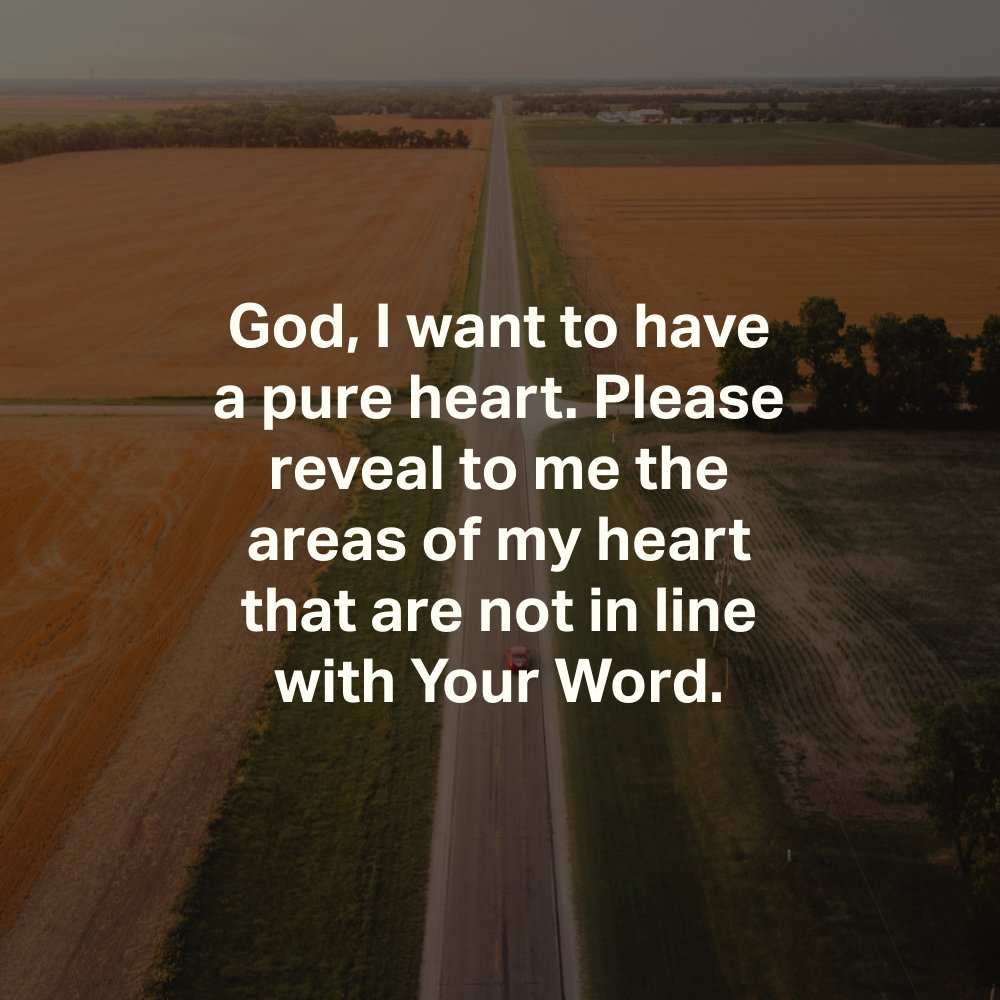 YouVersion's tweet photo. God, I want to have a pure heart. Please reveal to me the areas of my heart that are not in line with Your Word. https://t.co/Bnuntxmdym