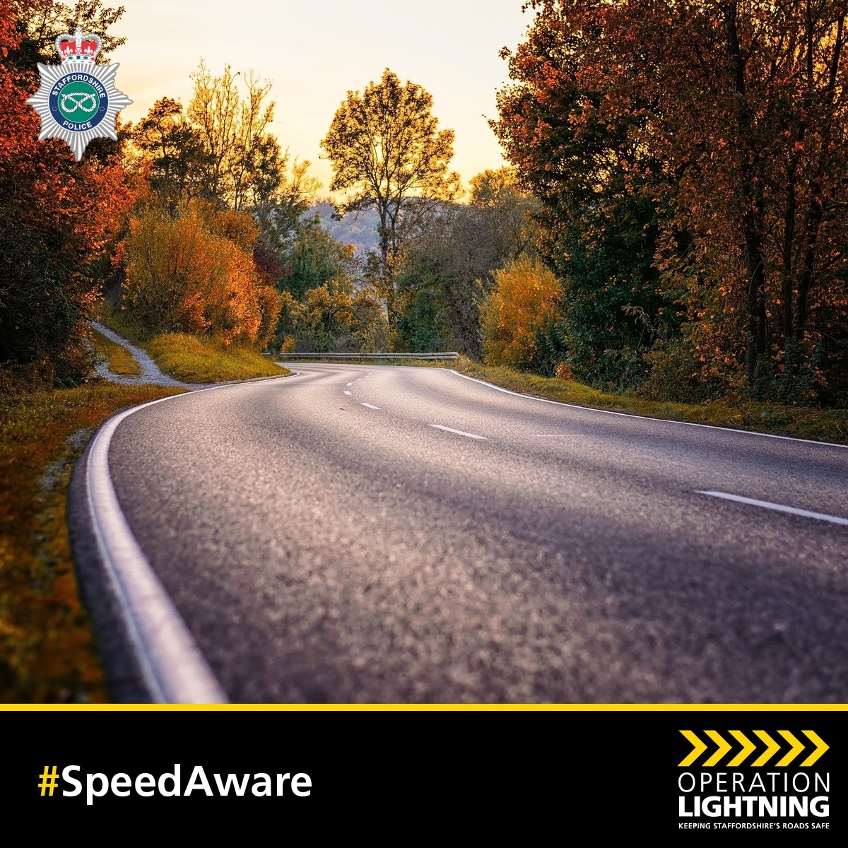 StaffsPolice's tweet photo. If you’re making plans to go out this weekend, make sure you take care while out on the roads as we have a lot of rural road across the county.
Many of our rural roads are narrow with poor visibility, you never know what is around the corner.
Be #SpeedAware https://t.co/JISxwUm0K6