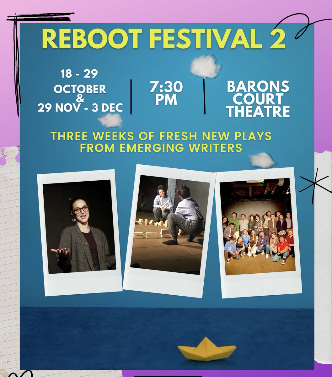 KiboProductions's tweet photo. Rehearsals are heating up for Week 1 of the Reboot Festival opening Tuesday! Can’t decide when to come? Grab a Festival Pass and you won’t have to choose! Book on our website when you select any week 1 performance or email info@baronscourttheatre.com for details. #RebootFest https://t.co/5iTd1Z9fyl