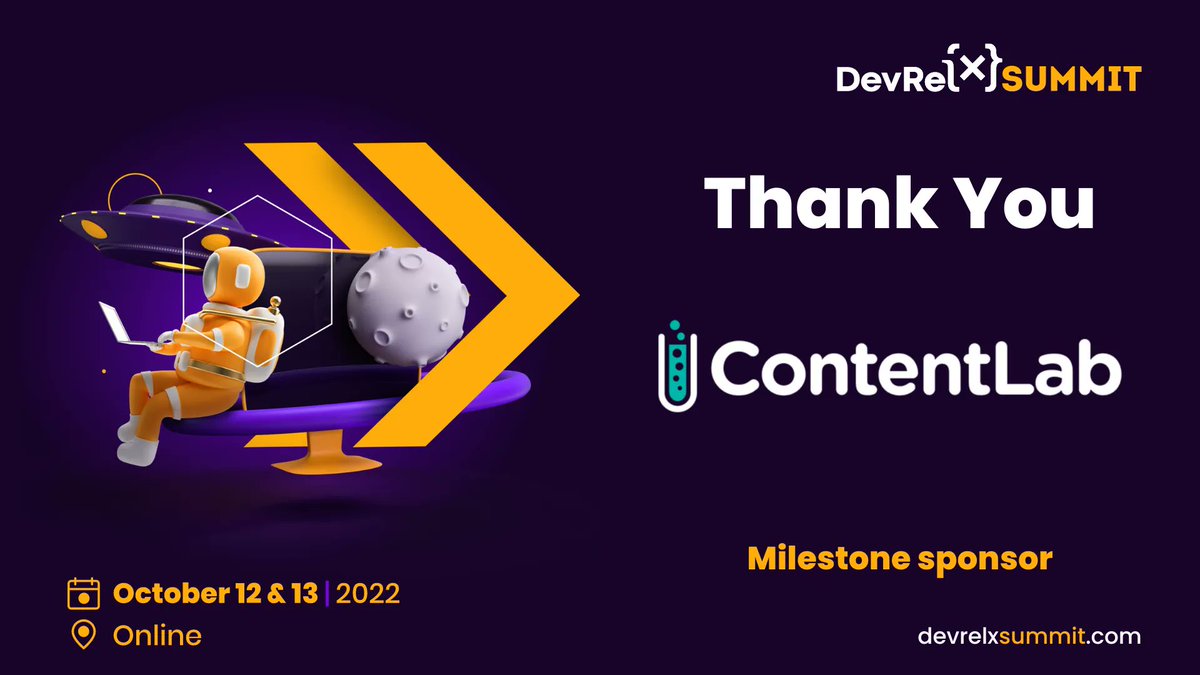 SlashDataHQ's tweet image. Shout-out to @ContentLabIO our #DevRelXSummit Milestone Sponsor. It was such a blast having you on our side! Together we elevated the #DevRel Community! 🫶 🙌