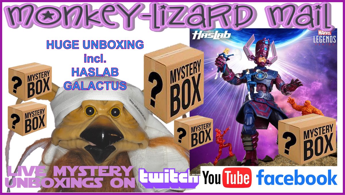 SalaciousRum's tweet photo. LIVE HALSLAB MARVEL LEGENDS GALACTUS UNBOXING & OTHER MYSTERY BOXES - Today at 6pm UK, 1pm EST - MoNKeY-LiZaRD Mail https://t.co/pjxGbPANs8 via @YouTube JOIN SalacioUs As we watch Bob Grapple with his biggest package yet! #marvel #marvellegends #galactus #livestream #unboxing https://t.co/KYselwkXAj