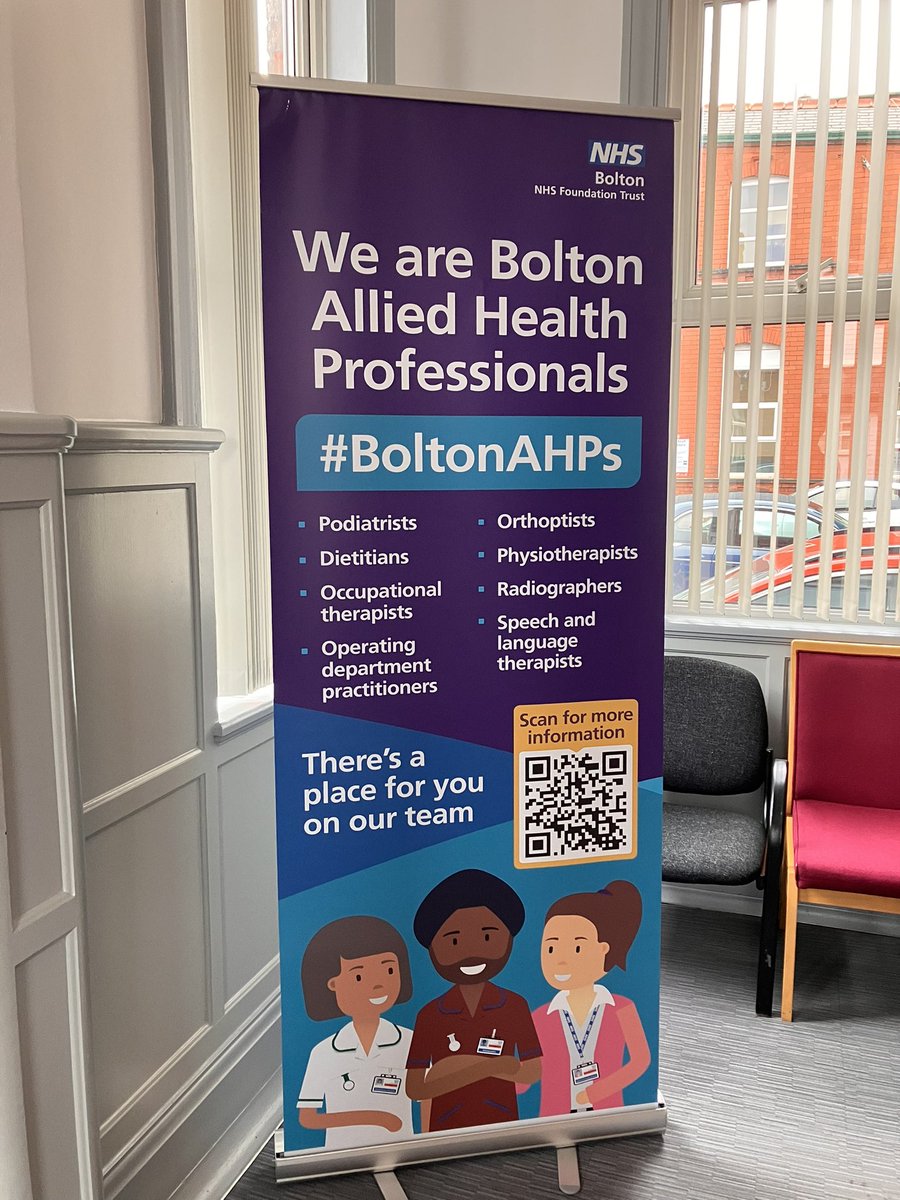 hemingways2001's tweet photo. You know your Trust values it AHPs when it flies a flag for #AHPsDay! We also have a new #AHPcareers banner for careers events. Thank you @boltonnhsft @OurBolton_NHS #appreciate #CelebrateYourWay https://t.co/IsQnacfQBe