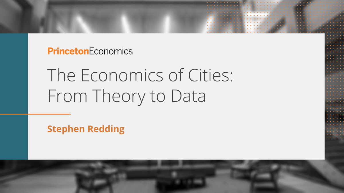 Read @ReddingEcon discuss recent quantitative urban models and provide applications of these models to 1) estimate the strength of agglomeration and dispersion forces and 2) evaluate the impact of transport infrastructure improvements. bit.ly/3ytrWmP