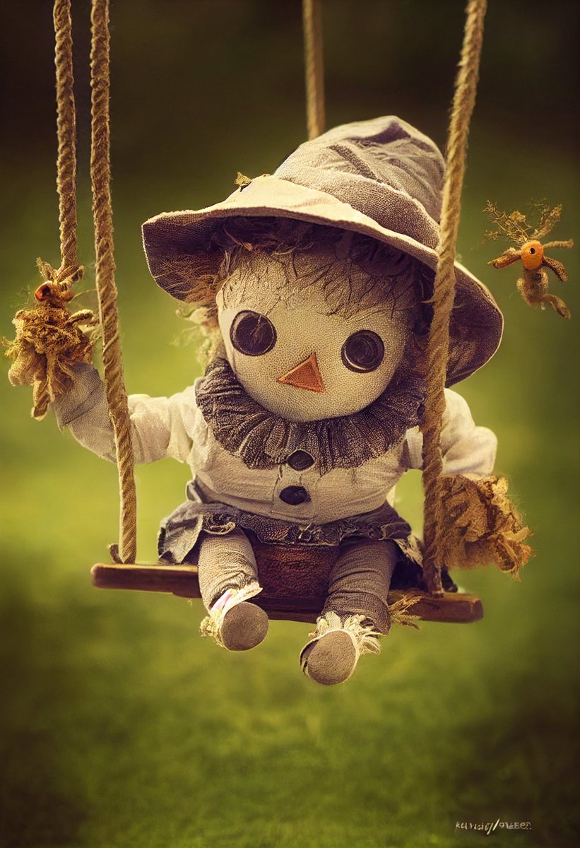 dan99ch's tweet photo. Baby scarecrow having fun

#scarecrow #baby #swing #cute #adorable #emotional 
#aigenerated #aigeneratedart #midjourney_bot #PicOfTheDay #midjourney #ai #midjourneyart #midjourneyai #thisisart #creativevisuals #enter_imagination #artoftheday #aiart #midjourneyartwork #digitalart https://t.co/QgQ929Xv71