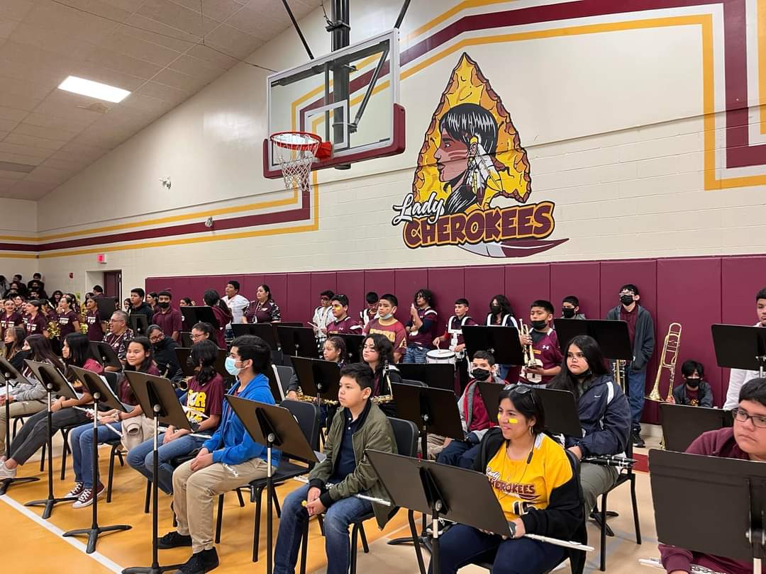 CherokeeWa's tweet photo. Cherokee Band will be performing with the Redskin Band at half-time at tonight's football game, Redskin vs. Weslaco East. If you will be in attendance, make sure to scream extra loud! https://t.co/UDy3KN7SoC