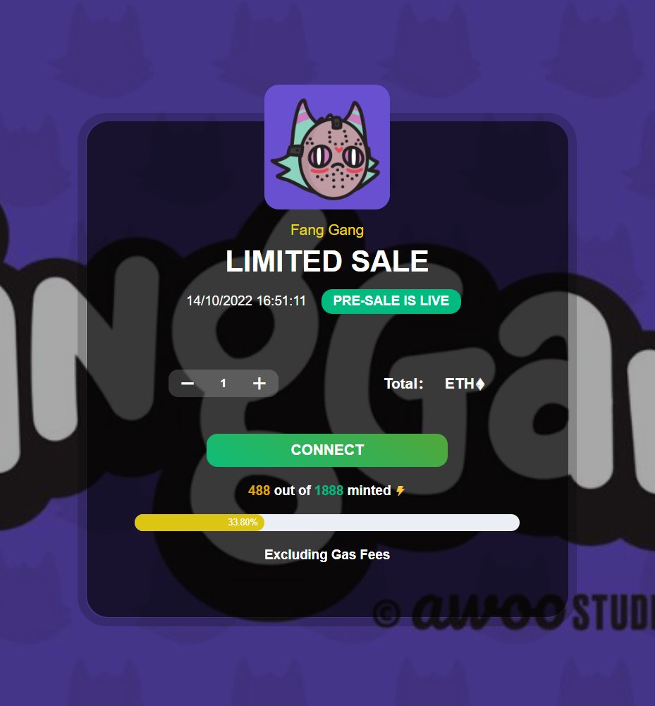 FangGangNFTnfts's tweet image. 🚨 Because of the bear market 🚨

🎁 We're giving away 300 WL spots🎁

🚀 WL＝feermint 🚀

📣 Quick Minting  if you are mentioned by us (only 300 NFTs on Twitter members) 📣

🔗fanggangz.com
48h... ⏳

#NFTGiveaway #FreeMint #Giveaway #Airdrop