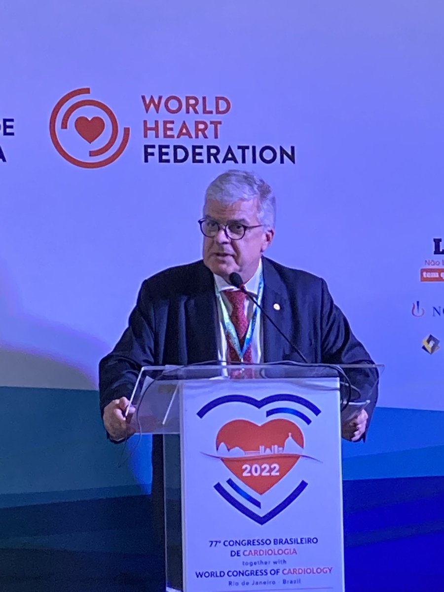 Fausto Pinto opening the General Assembly of WHF in Rio de Janeiro, at the joint 77th Congress of the Brazilian Society of Cardiology and World Congress of Cardiology @fjpinto1960 @escardio #cardiotwitter