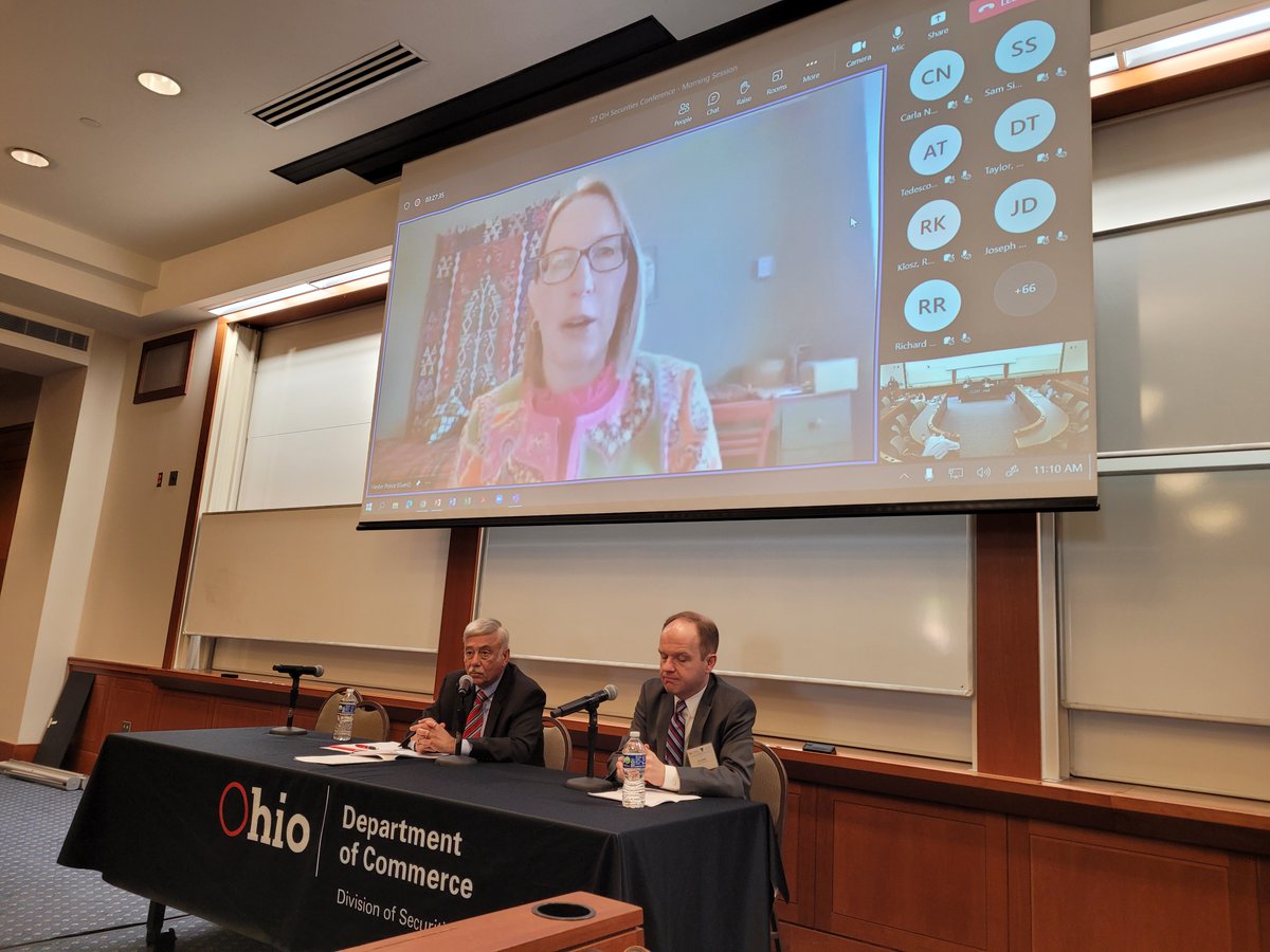 OHSecuritiesDiv's tweet photo. ๐ Another successful #OhioSecuritiesConference wrapped up! Thanks to those who attended, our great lineup of presenters, and all those who made the event possible. Special shoutout to @utoledolaw Professor Eric Chaffee who again helped us plan and served as a panel moderator. https://t.co/n53g53rWSd