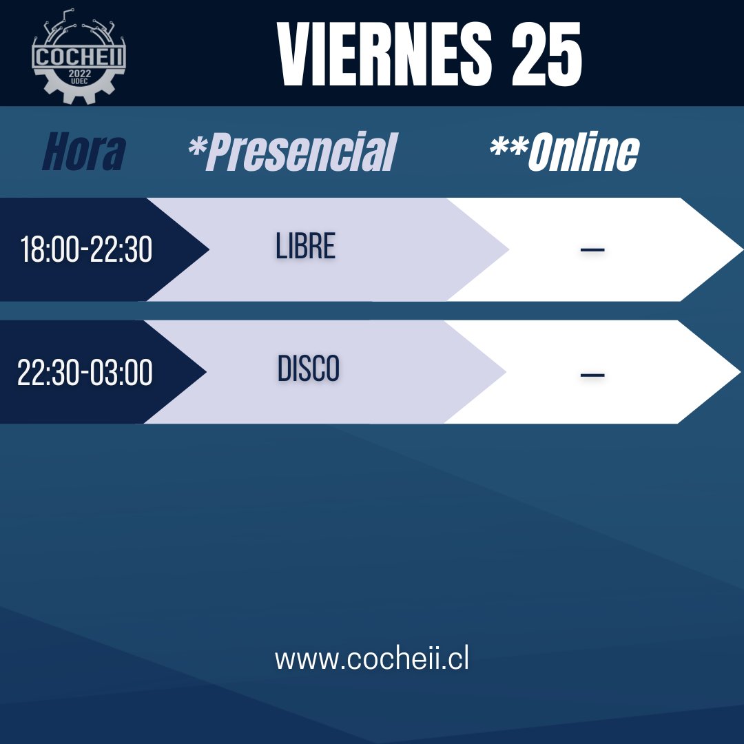 cocheii's tweet photo. CRONOGRAMA | #COCHEII2022
🗓️ 25 de Noviembre, 2022 

3️⃣er día del Congreso 
¿Quieres conocer las actividades?
Revisa el cronograma aquí👇 https://t.co/KBVVwNKg5k