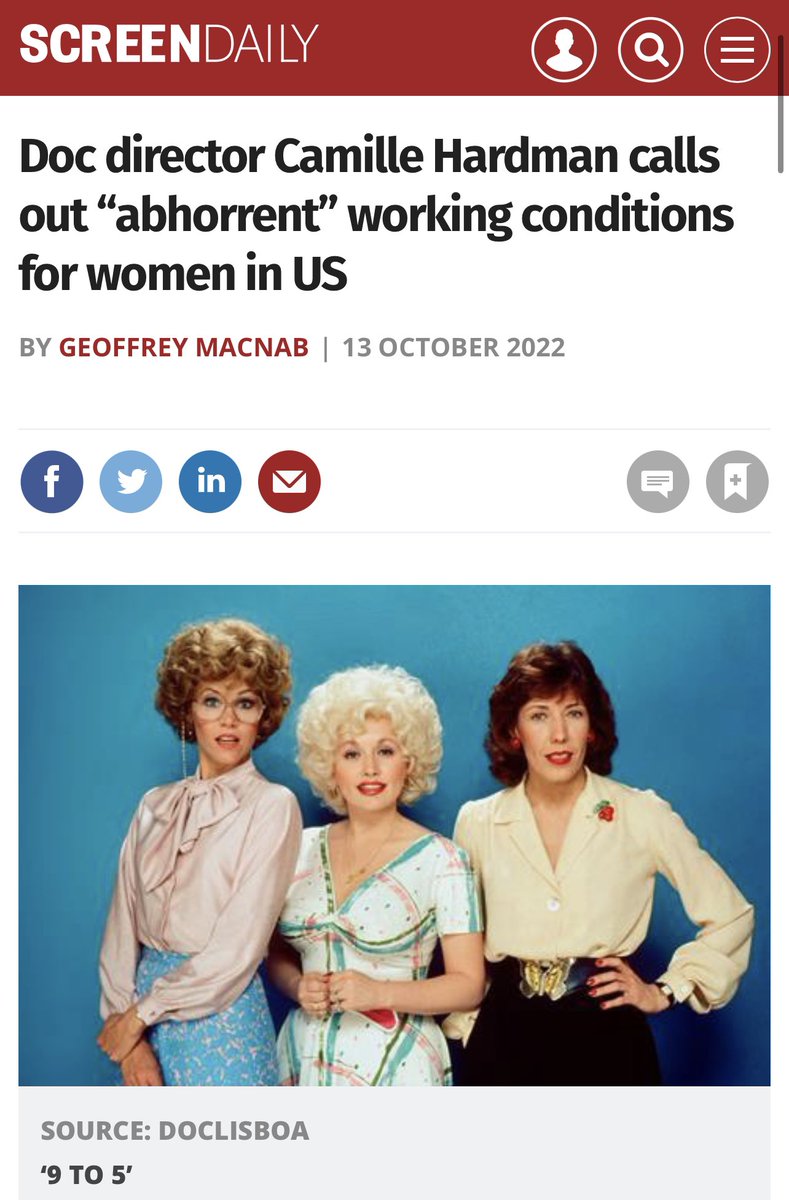 9to5documentary's tweet photo. Thanks @GeoffreyMacnab and @Screendaily - #doclisboa #stillworking9to5 #9to5 @MightyFineEnt —— https://t.co/H6elpoziP2 https://t.co/0gbfDJoDAr