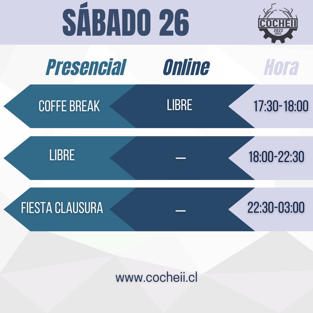 cocheii's tweet photo. CRONOGRAMA | #COCHEII2022
🗓️ 26 de Noviembre, 2022 🎉

4️⃣to día del Congreso 
¡Último día!, ¿qué haremos?
Revisa las actividades en las imágenes👇 https://t.co/lTi5efMftq