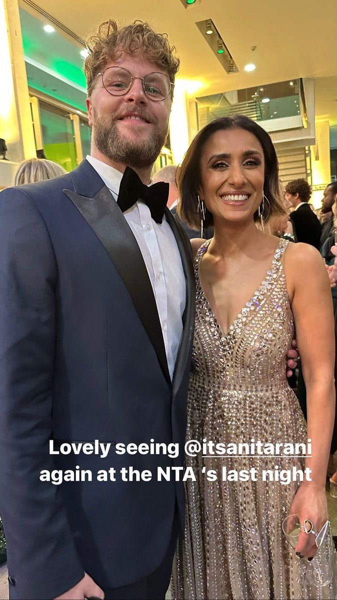 #TomParkerNTA: @JayMcGuiness and @itsanitarani at the @OfficialNTAs - 📷 Damien’s Instagram Story (14/10/22)