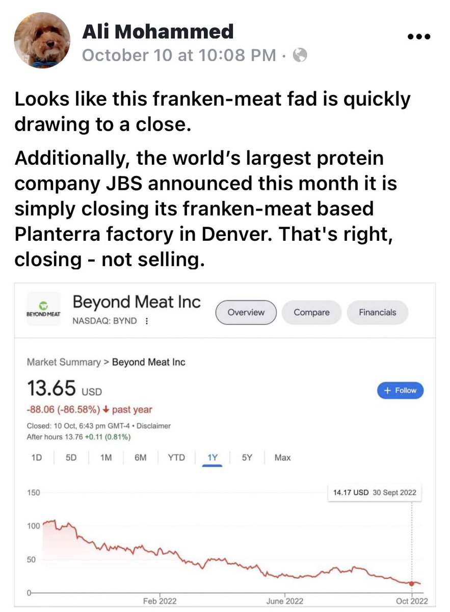 It looks like the Frankenmeat fad is over. And JBS announced its closing its frankenmeat factory, Planterra. #fakemeat #altmeat #alternativeprotein