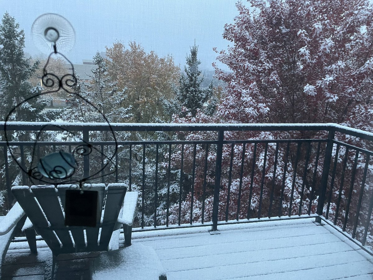annalizsports's tweet photo. I admit it’s REALLY pretty but I just wasn’t ready yet lol #TGIF #snow #snowyday #itsonlyoctober https://t.co/dkYS349Sob