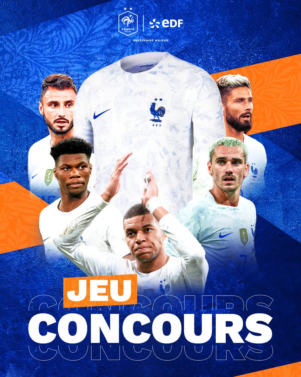 🎁 𝐉𝐄𝐔 𝐂𝐎𝐍𝐂𝐎𝐔𝐑𝐒 🎁
Le nouveau maillot extérieur des Bleus sorti il y a un mois n'est pas encore dans votre armoire ? Nous allons vous donner un petit coup de main 😏 

Pour tenter d'en remporter un :
1️⃣ RT ce tweet
2️⃣ Follow @energiedufoot
