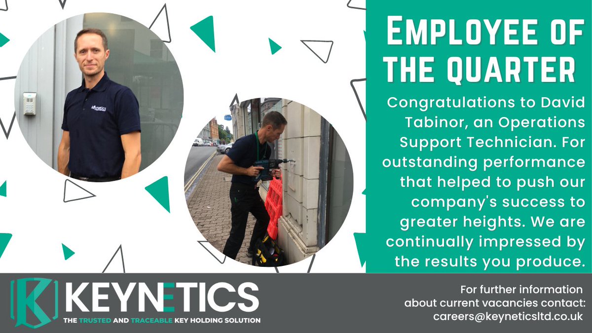 KeyneticsLtd's tweet photo. Our employee of the quarter is, David Tabinor, an Operations Support Technician. For outstanding performance that helped to push our company's success to greater heights. We are continually impressed by the results you produce, you’ve exceeded our expectations at every step. https://t.co/EjiPSoYOtp