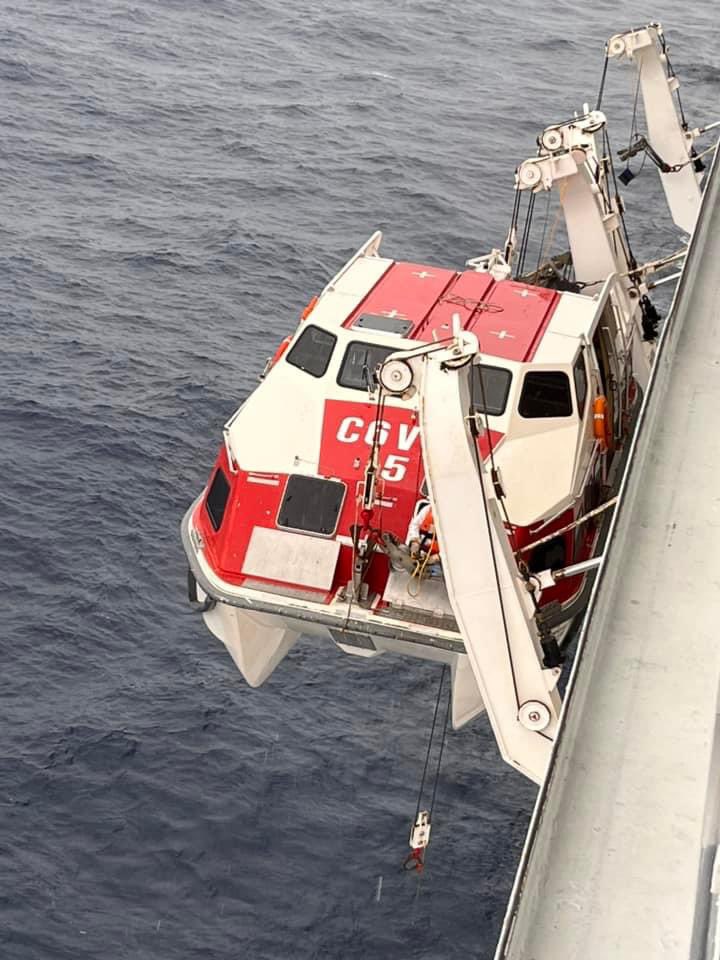claire_large's tweet photo. Bit of drama on our cruise  today, we had to rescue 85 immigrants from this little sail boat 🤦🏻‍♂️ all the staff and crew did a fantastic job 👏🏼 @NCL_Brasil @BBCNWT @GranadaReports https://t.co/5IE3b1g39w