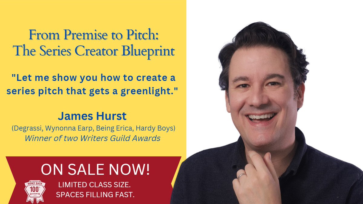 screenright1's tweet photo. Calling all writers with a great idea for a TV series! My e-course "From Premise to Pitch" is starting October 24, and is on sale now. Class size is very limited. https://t.co/sPKpahdU3H https://t.co/NfxODNnkpl