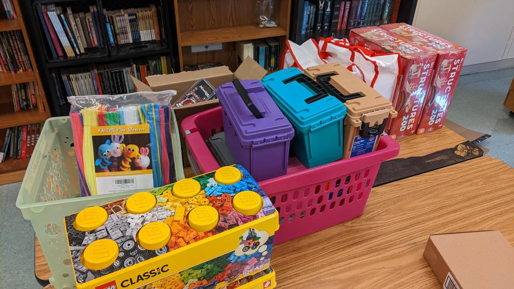 HodgesNKMS's tweet photo. Big thanks to the NKEF for all the treats delivered to my door today! Thanks to their grants, I've got supplies for 7th grade breakout rooms, STEAM activities, Genius Hour, and more... @millerross @NewKentMS https://t.co/5902VsuUIP