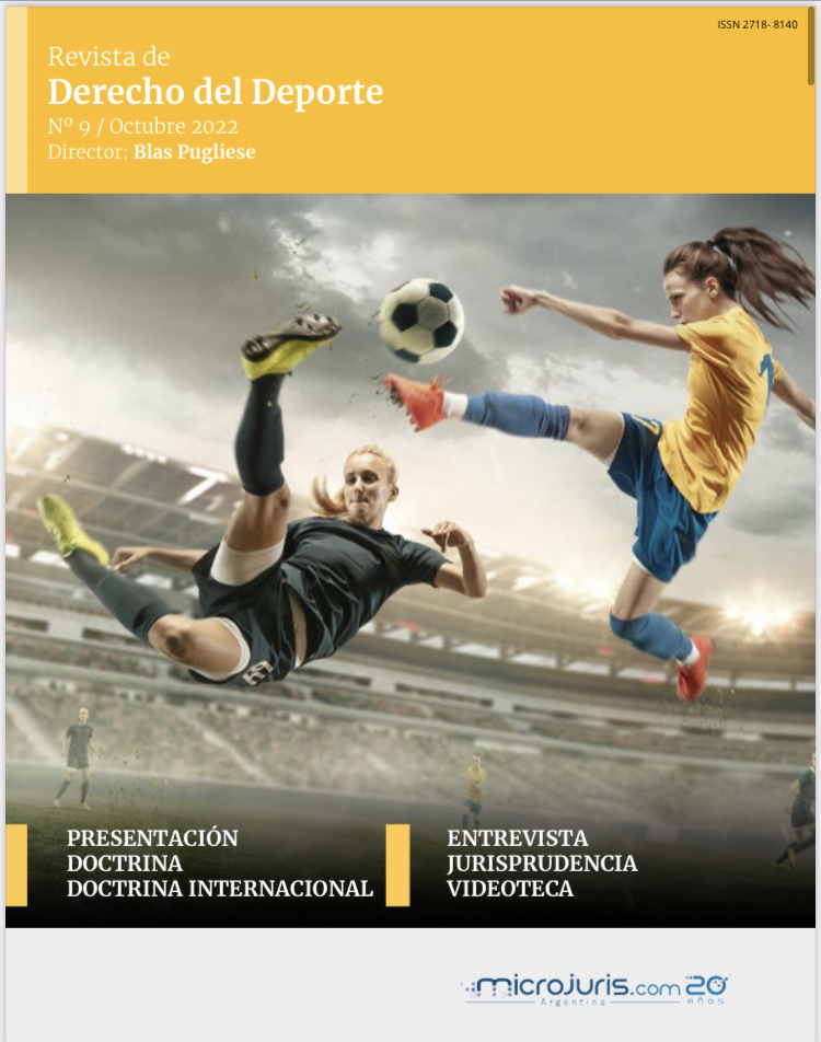 puglieseb's tweet photo. Salió una nueva edición de la Revista de Derecho del Deporte en @microjurisar. Mi agradecimiento a los colegas Georgina Vazzano, @lau_ghi , Yamila Zarate, @edubarraza77, @agildominguez, @KerstinJourdan  y @zainaghi. Además, con jurisprudencia y videoteca deportiva sugerida. https://t.co/7vY136G6kQ