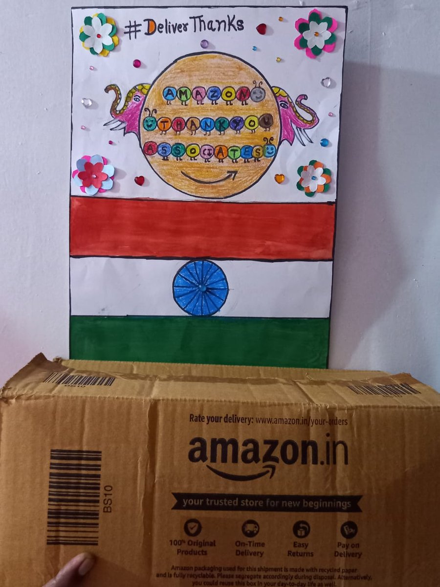 @amazonIN You are busy throughout the year especilly during festivals delivering happiness, smiles 😊to people in homes everywhere bearing tough situations, adverse weather etc. We sincerely appreciate all your efforts, hard work dear @amazonIN Associates 🙏supermen, stars
#DeliverThanks