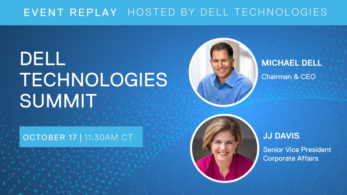 Join @MichaelDell and @JenniferJJDavis for a conversation about our business strategy, momentum, our #multicloud ecosystem inclusive of edge computing & our vision for the digital future. This coming Monday ➡️: dell.to/3VrVw6c #DellTechSummit