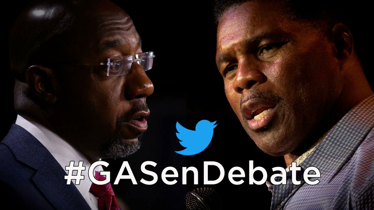 AustinKellerman's tweet photo. It’s the debate many of us have been waiting for…

@ReverendWarnock vs @HerschelWalker. 

Tonight at 7pm ET. 
 
Be sure to use the hashtag #GASenDebate as you watch! https://t.co/be0mJFMGwY