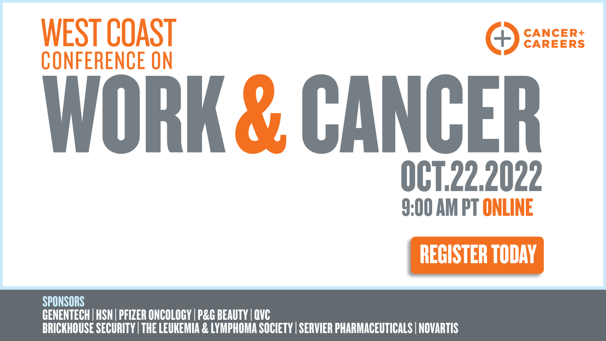 Need tips for managing your work life and cancer diagnosis? Join us at @CancerandCareers virtual West Coast Conference on Work & Cancer cancerandcareers.org/en/westcoast #CACWestCoast
