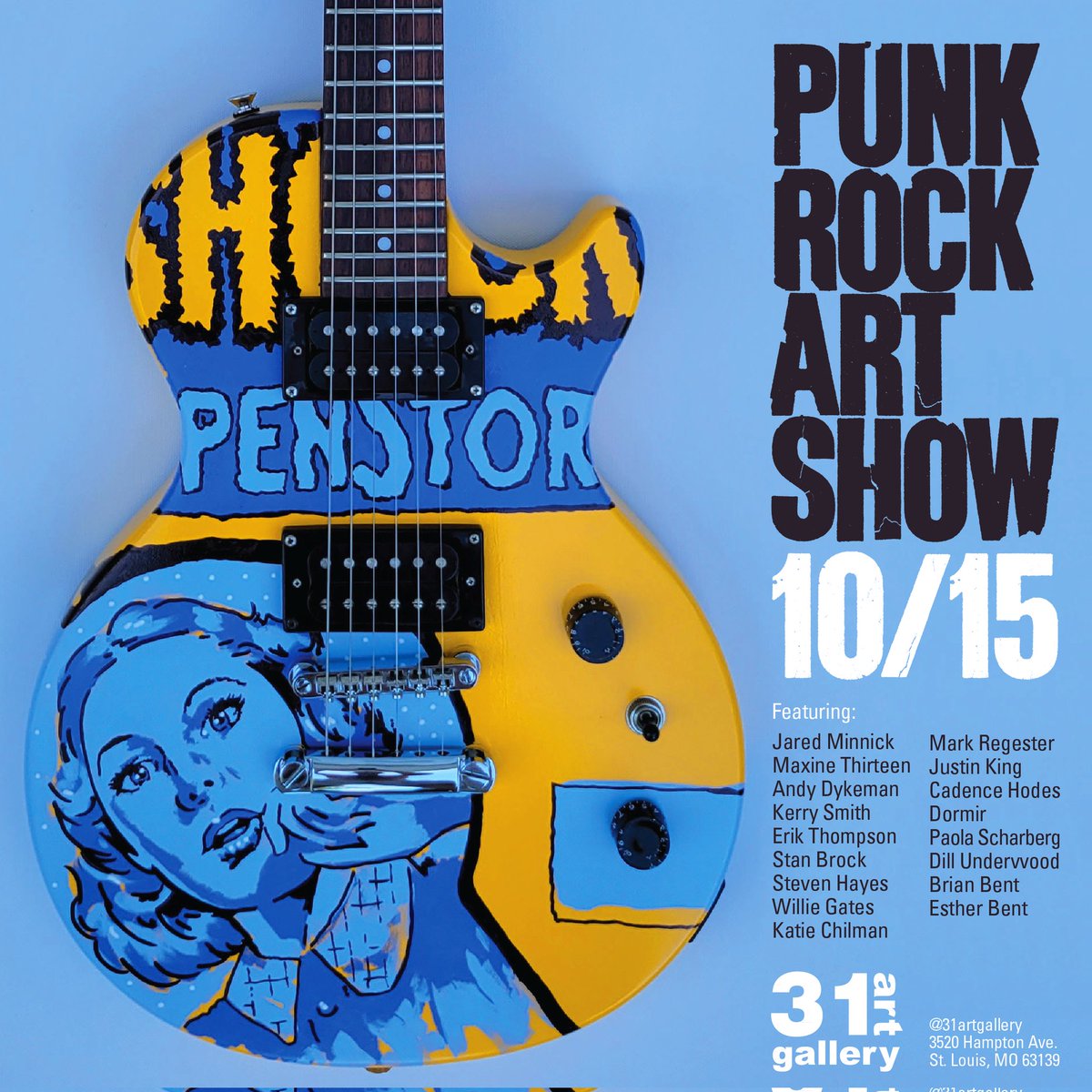 Maxine_Thirteen's tweet photo. Come out to the Punk Rock Art Show at 31art gallery tomorrow night! #stlevent #stlouismo #StLouis #thingstodointhelou #31artgallery #stlartgallery #stlartists #stlpunk #punkconcert #punkrock https://t.co/mlJ5XjZbQB