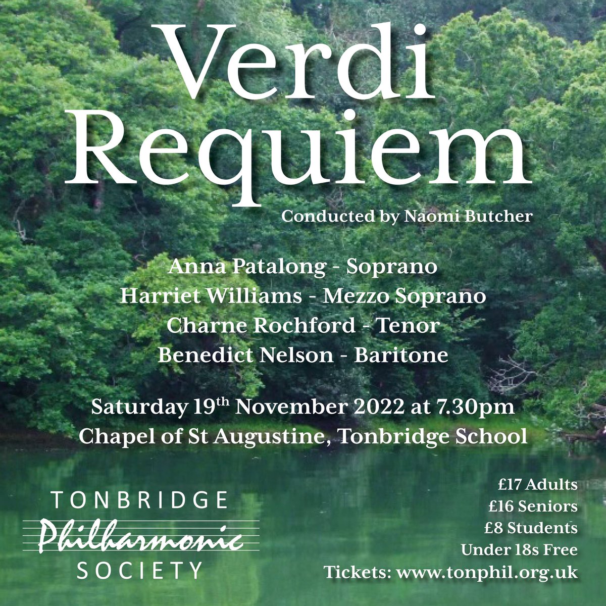TonbridgePhil's tweet photo. Tonbridge Philharmonic Society will open its 2022/23 season with a performance of Giuseppe Verdiโs Requiem written in 1873.
โจ Join us on 19th November!
๐ Tickets available ๐ https://t.co/MTlnTvqEdA
#tonbridge #tonbridgelife #tonbridgephilharmonicsociety #verdi #annapatalong https://t.co/dpOvwdsXp8