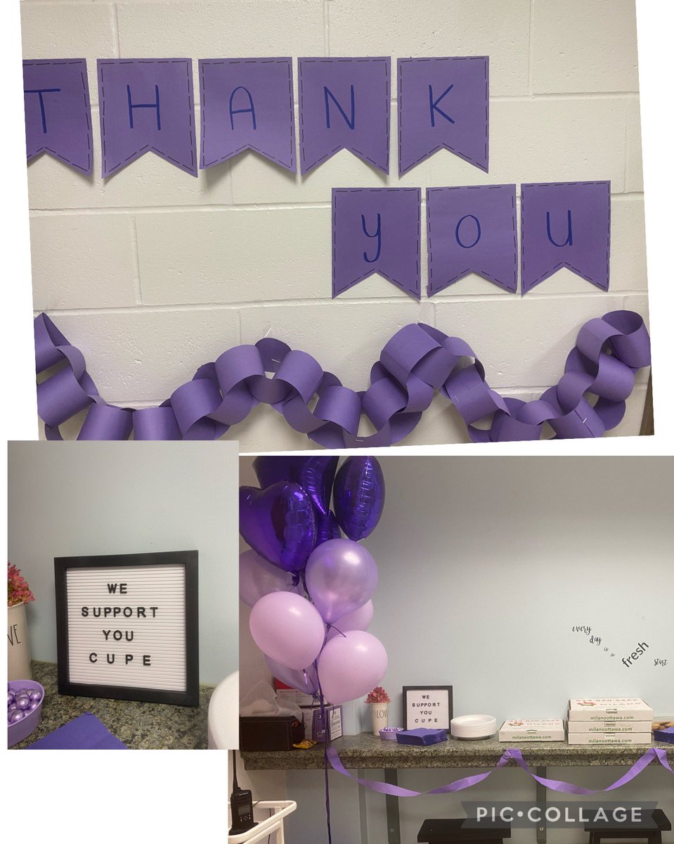 MrsWatsonOCSB's tweet photo. We stand with our CUPE family 💜 We couldn’t do this without you 💜 https://t.co/tJ072liwrT