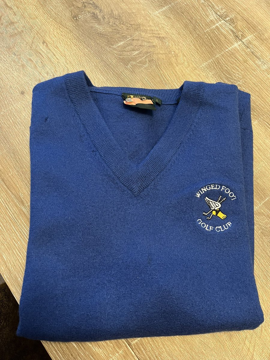 Dry cleaners messed up my vintage Winged Foot sweater vest. 

I’d like to give this away to someone here with kids who play or are interested in golf. Ill cover shipping too. 

It’s probably a size small or x-small now. I tried to squeeze into it and it was not happenin.