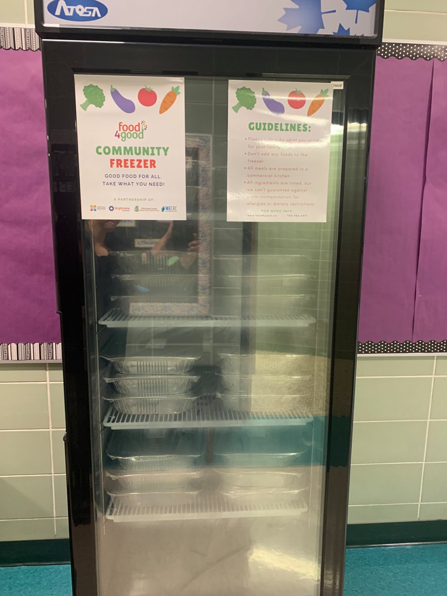 Food4GoodYEG's tweet photo. The no-barrier freezer program is back at Brightview Elementary! 
Our partners at West Edmonton Christian Reformed Church prepare meals for kids, parents, and guardians to take home, no questions asked! 
Want to support this amazing program? Donate today: https://t.co/LwyUTRNie9 https://t.co/ijEywlEVKI
