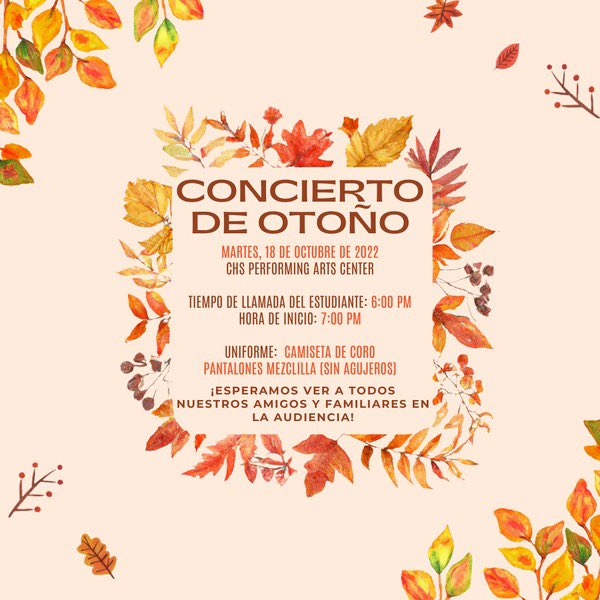 CVChoir's tweet photo. Channelview Choir is having our Fall Concert! please join us on October 18th at the CHS performing arts center , We hope to see y’all !! @ChannelviewHS @CHSfineartsdept @CVISDFineArts https://t.co/iBSmHxnjKi
