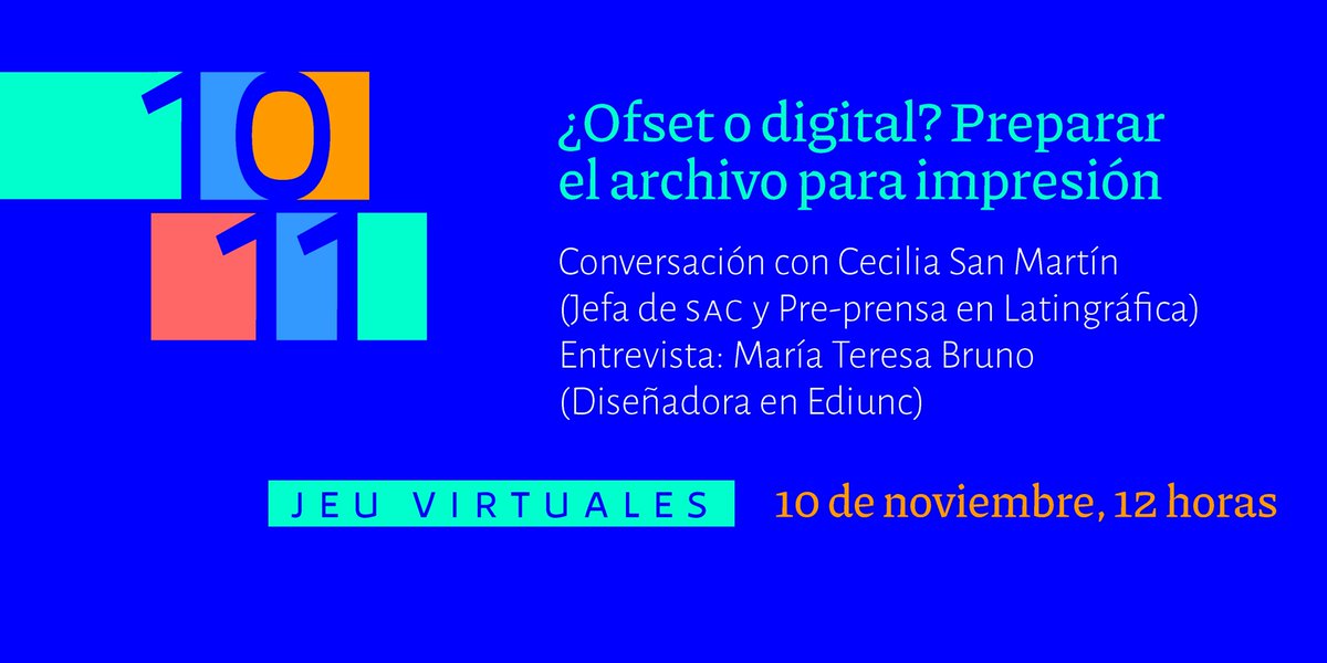 📣¡Se acercan! Las Jornadas de edición universitaria 2022 @Jeu2022 "El libro (no) está listo". Se trata de dos episodios virtuales: el primero el 28/10 y el segundo el 10/11, a la hora 12 por plataforma Zoom. ¡Las inscripciones están abiertas! 👇
bit.ly/3yKCka3