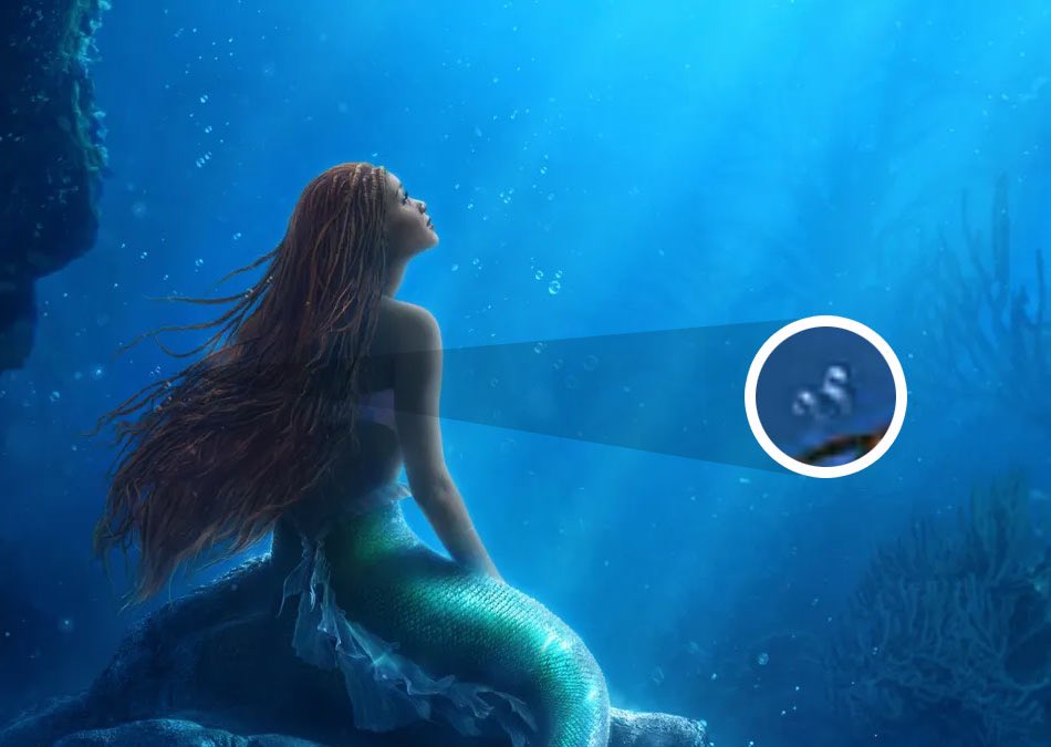 The first official poster for Disney's upcoming The Little Mermaid live-action remake has been released with a Hidden Mickey! The poster features <a href="/HalleBailey/">Halle</a> as Ariel and the film is scheduled to be released on May 26, 2023. #hiddenmickey #TheLittleMermaid