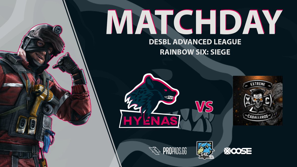 HyenasUnity's tweet image. ⚠️Matchday⚠️

Heute Abend um 21:00 spielt unser R6 Main Team gegen eXtreme Caballeros in der @DeSBLR6 Advanced League B.

GLHF! 💜💙

#HYU #HyenasUnity #R6 #eSports #DeSBLR6 #Hyenas