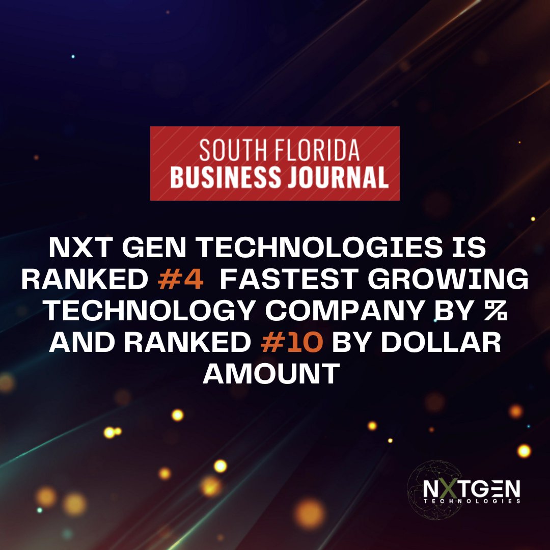 NXTGEN_TECH's tweet photo. Grateful is an understatement. We are so proud to have achieved this award by @SFBJNews. Our team and partners are some of the best in the country. We are honored every day to be recognized at this caliber. Thank you to everyone who has supported us along this journey! https://t.co/PpAeu3RMc0