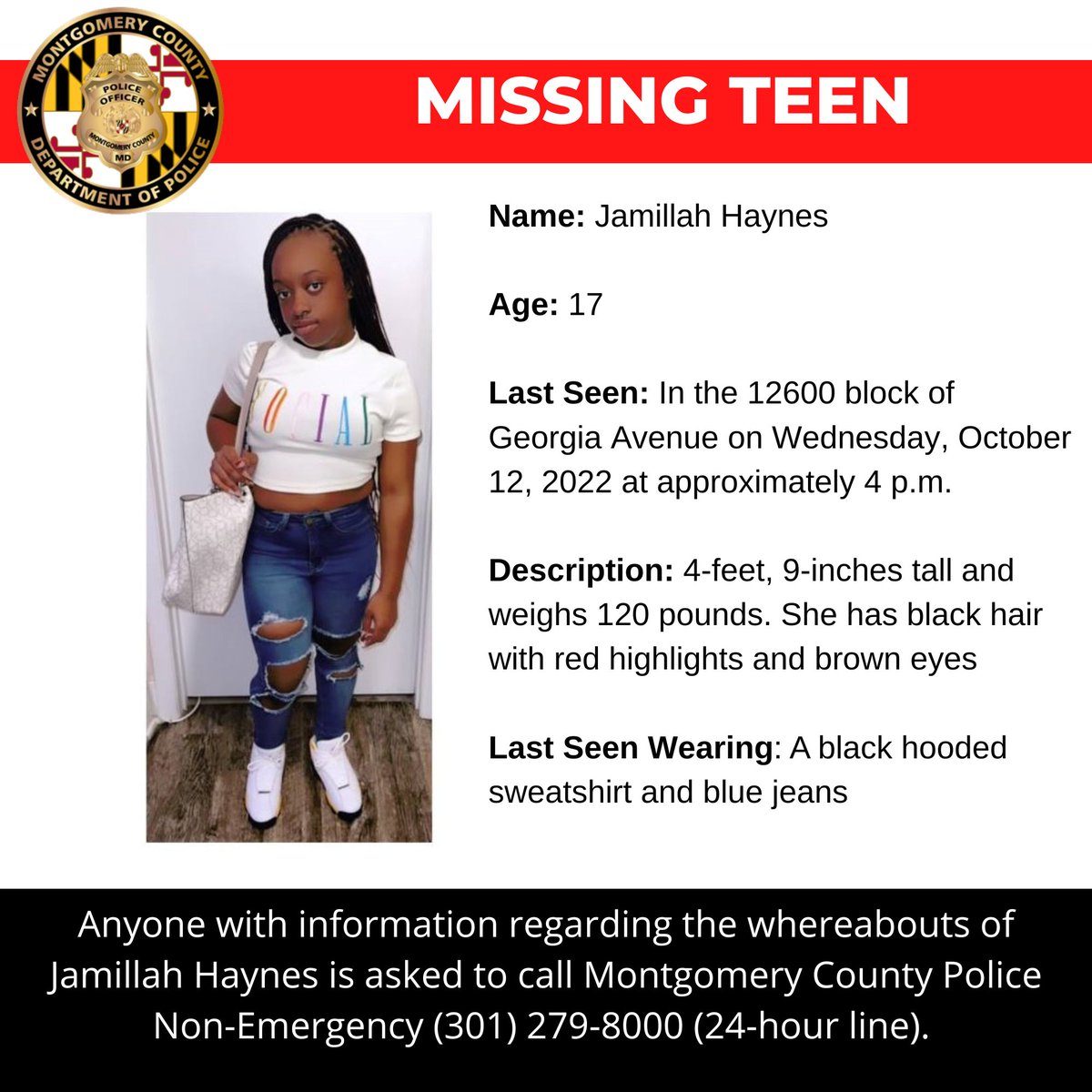 Montgomery County Department of Police tweet media