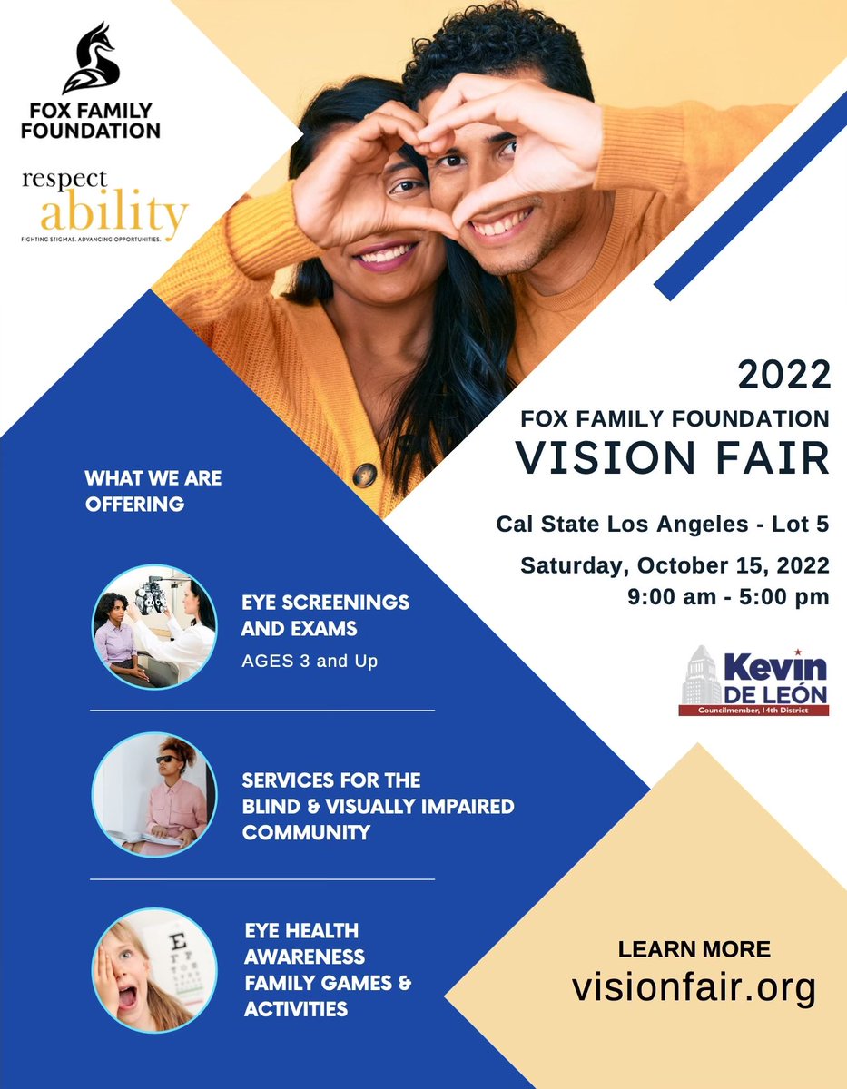 Fox Family Foundation Vision Fair tomorrow! Hope to see you there!