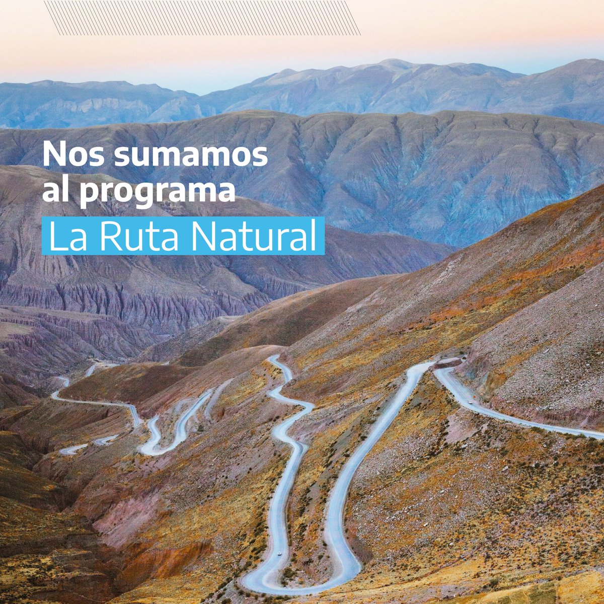 VialidadNac's tweet photo. Nos sumamos a ‘La Ruta Natural’ el programa implementado por el @TurDepAR (Ministerio de Turismo y Deportes de la Nación) para el desarrollo y la promoción del turismo de naturaleza. https://t.co/zG4oKubWpG