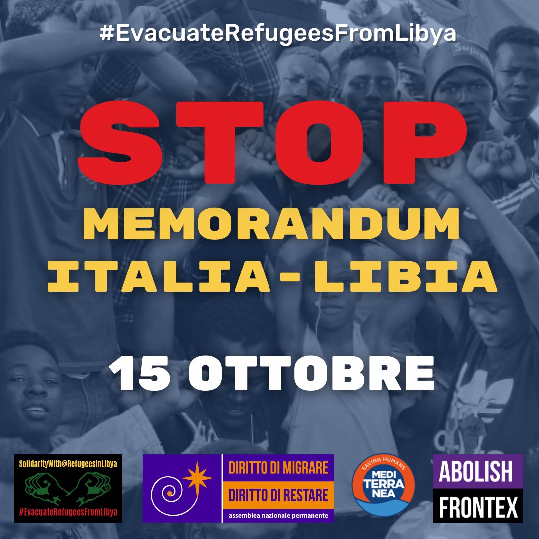 Domani sarò in piazza a #Roma, per raccontare le storie delle vittime del Memorandum, per chiedere #NienteAccordiConLaLibia.
